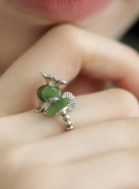 花团锦簇民族风925银花朵耳环