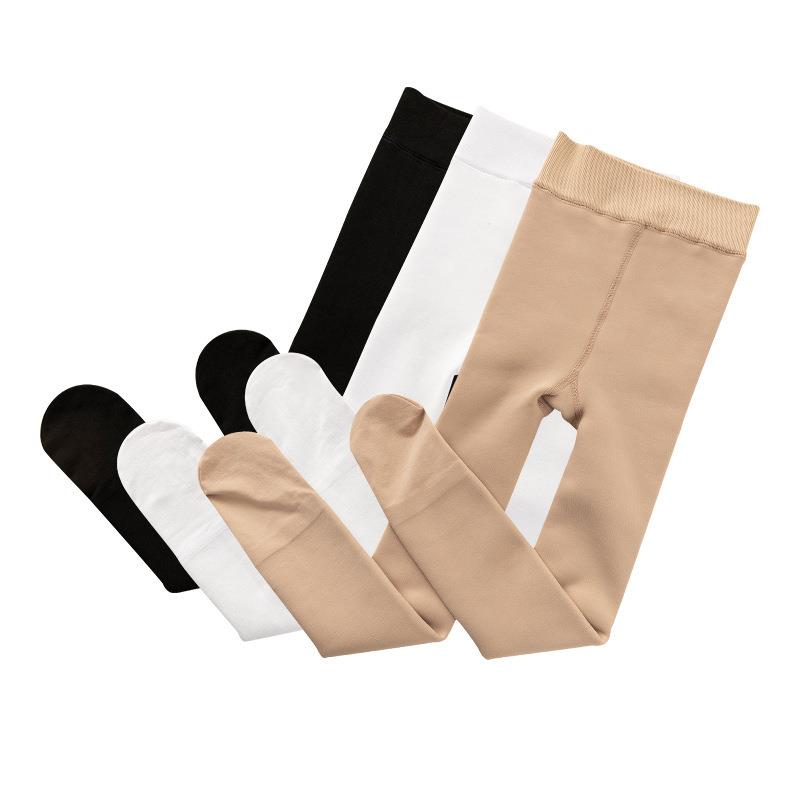 儿童舞蹈袜秋冬抗起球加绒加厚白色专业跳舞练功打底女童连裤袜子 - 图3