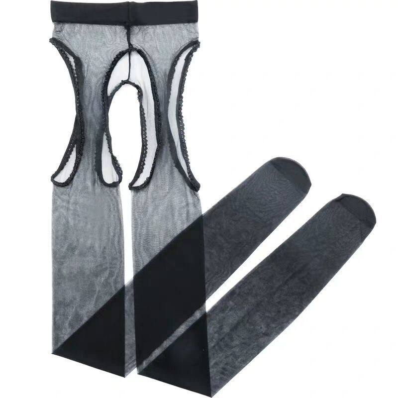 四面开档10d薄天鹅绒高弹力连裤袜 娴梅桦连裤袜/打底袜