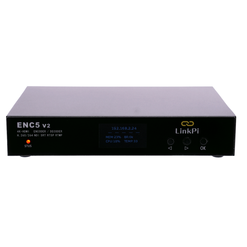 ENC5_V2灵派5时路HDMI采集解码器4K高清编码器265直播盒NDI - 图1