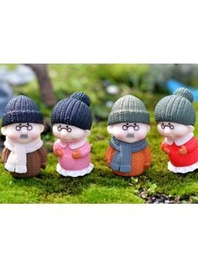 微景观盆栽摄影卡通人物情侣摆件