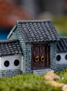 微景观卡通中式牌楼古城门小房子