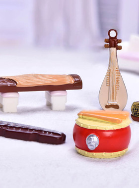 家居造景仿真二胡树脂琵琶小摆件