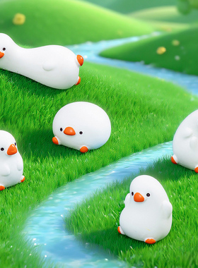 可爱树脂白鹅微景观桌面动物摆件