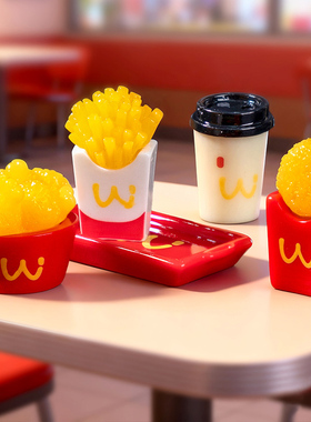 手工可爱卡通薯条汉堡桌面摆件