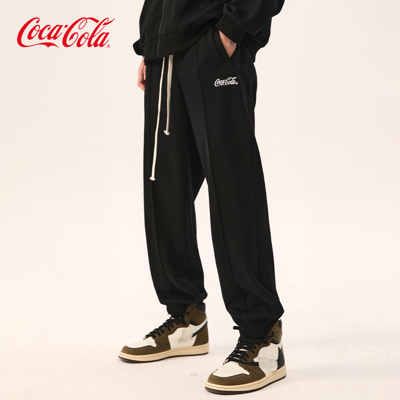 Coca-Cola/可口可乐休闲裤男女春秋款长裤美式重磅运动裤