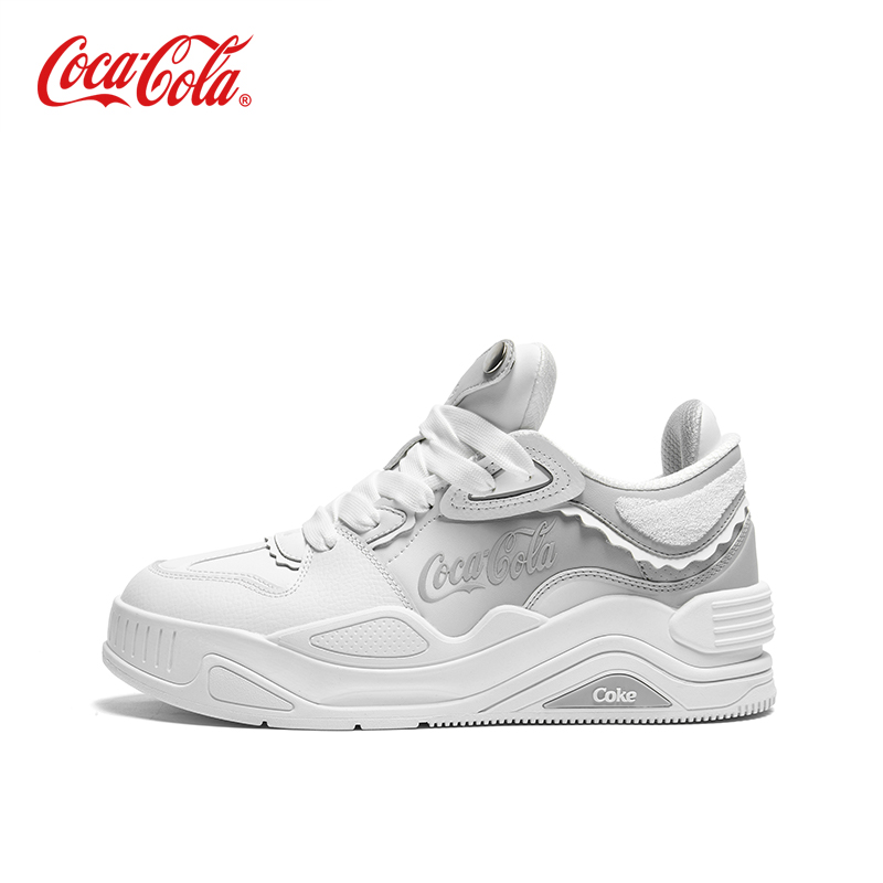 Coca-Cola可口可乐 二层牛皮 经典渐变时尚舒适面包鞋低帮板鞋
