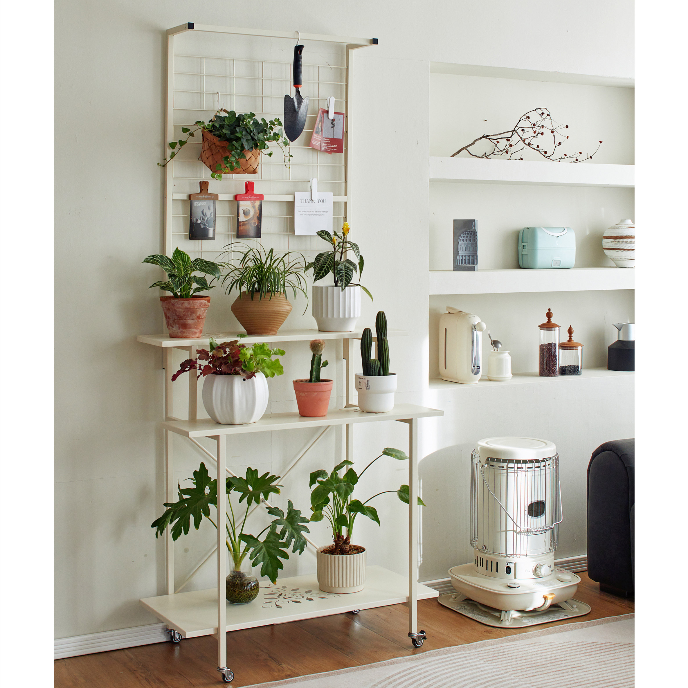 阳台可移动花架 带轮多层落地式室内户外阶梯置物架铁艺花盆架子,淘宝优惠券,粉丝福利购,淘宝优惠卷