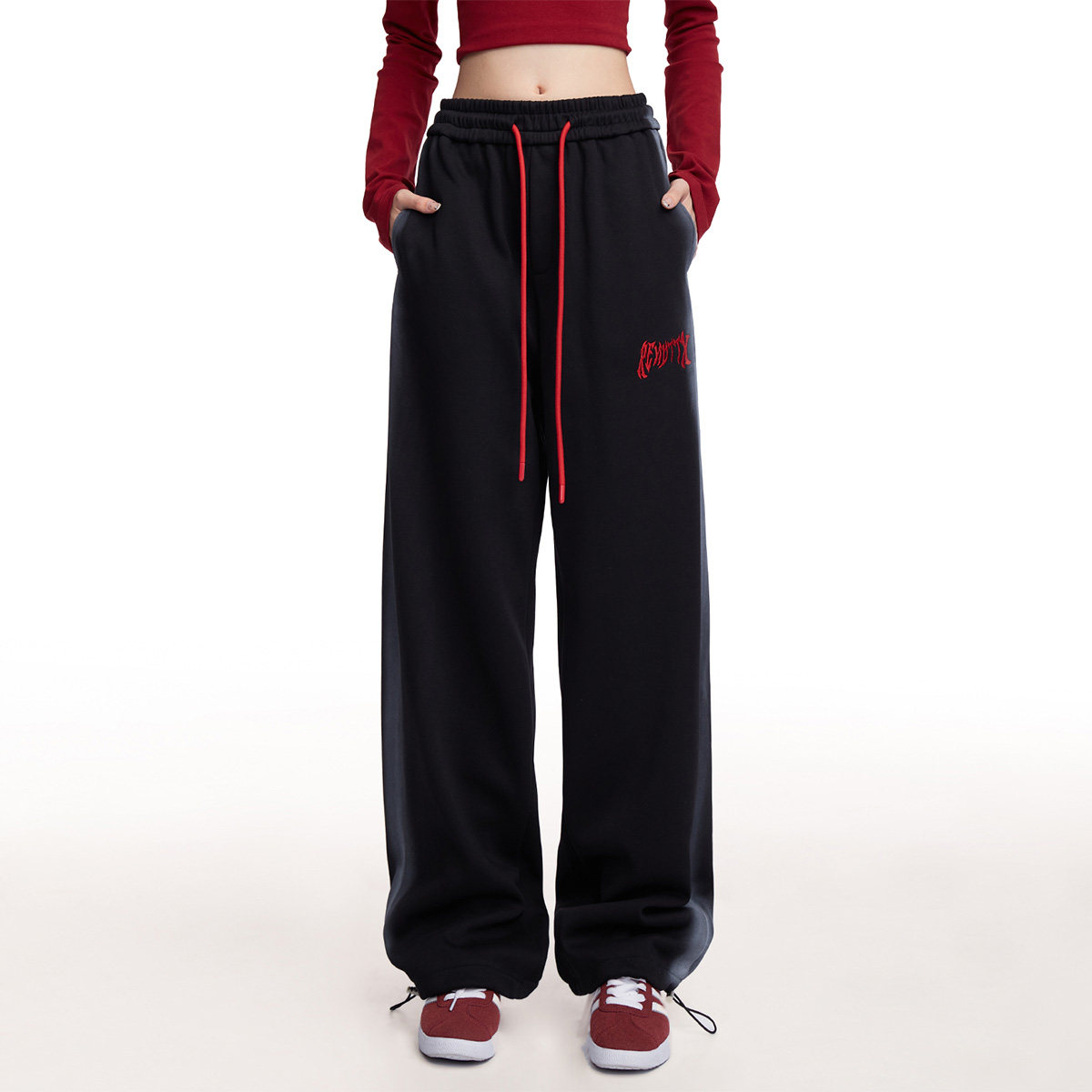 RESUMM美式高街刺绣运动裤夏季卫裤女宽松小个子宽松直筒跳舞裤子,淘宝优惠券,粉丝福利购,淘宝优惠卷