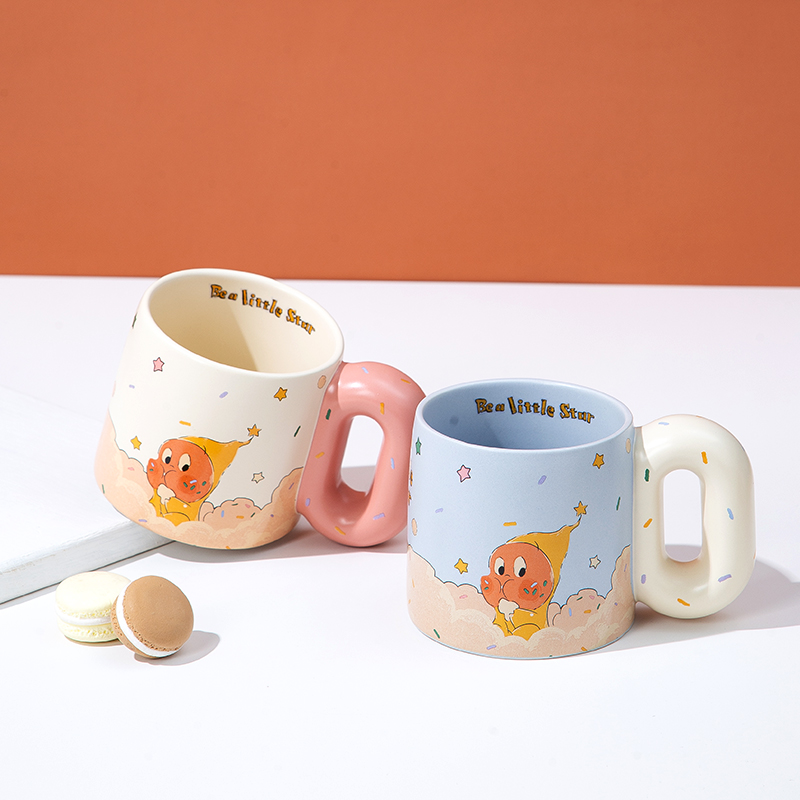 OCE云朵糖星星人胖胖杯正版陶瓷马克杯送对象闺蜜生日礼物杯子 - 图2