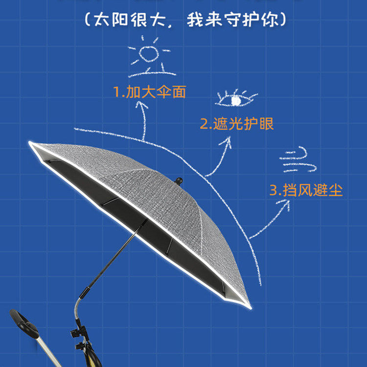 德国婴儿车遮阳伞通用防晒伞宝宝推车遛娃神器儿童手推车雨伞蓬棚