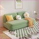 Solid wood small apartment bedroom living room ins style push-pull dual-use multi-functional storage foldable sofa bed