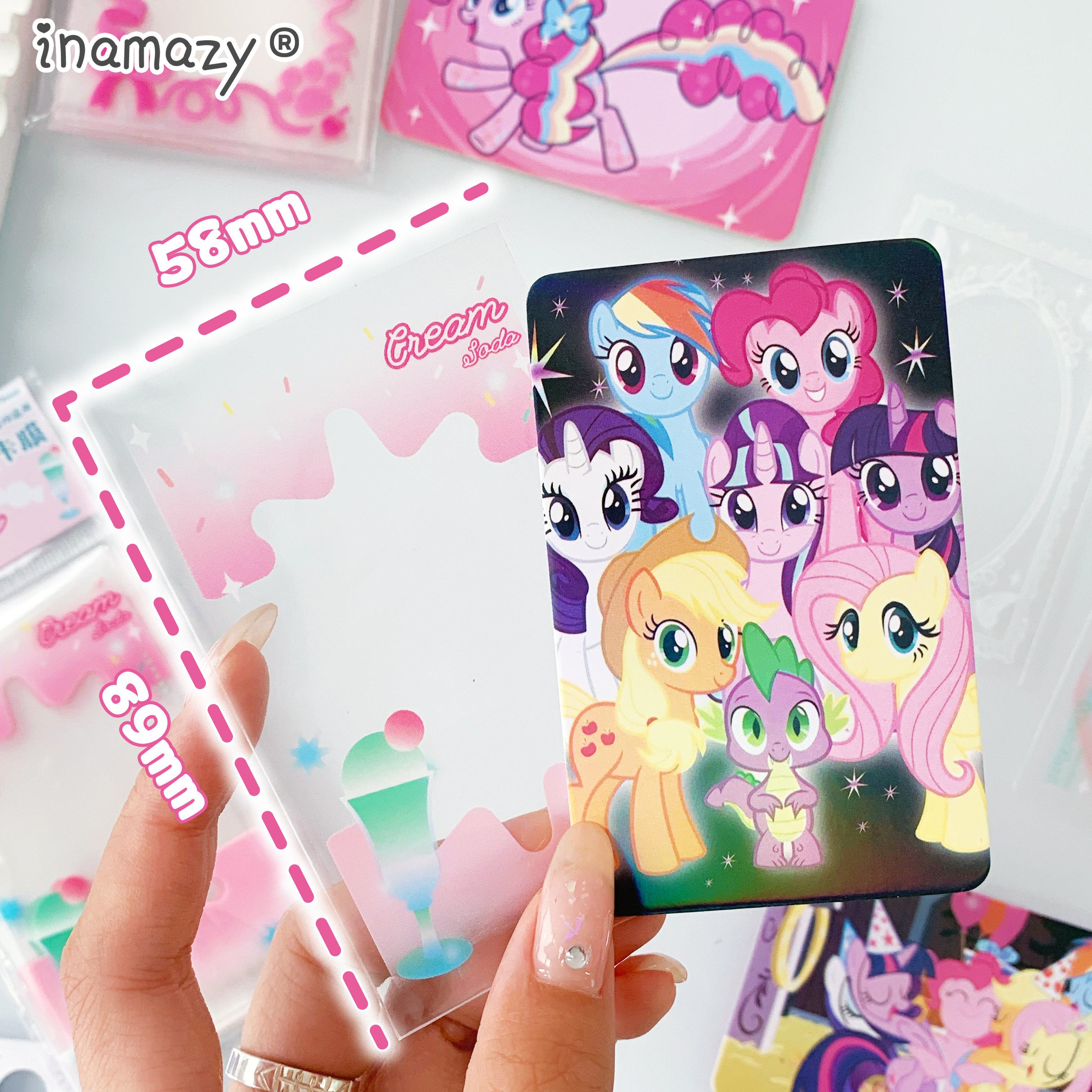 Inamazy咕卡贴纸卡膜咔贴纸套装双面透明拍立得比美卡膜平口加厚,淘宝优惠券,粉丝福利购,淘宝优惠卷