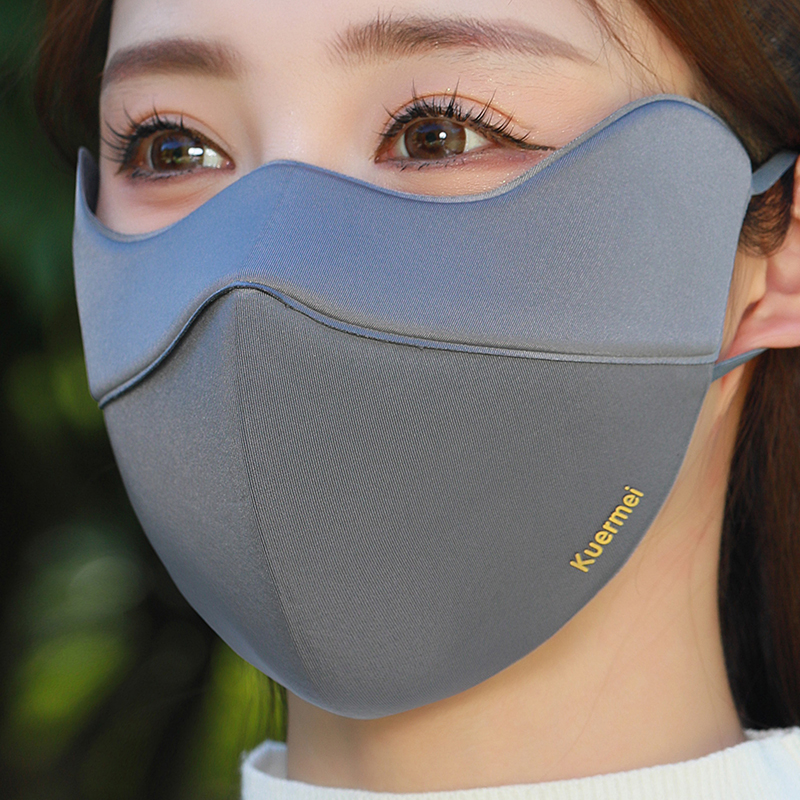 保暖口罩女高颜值2025秋冬防风防寒透气护眼角显脸防晒小黑色面罩 - 图0