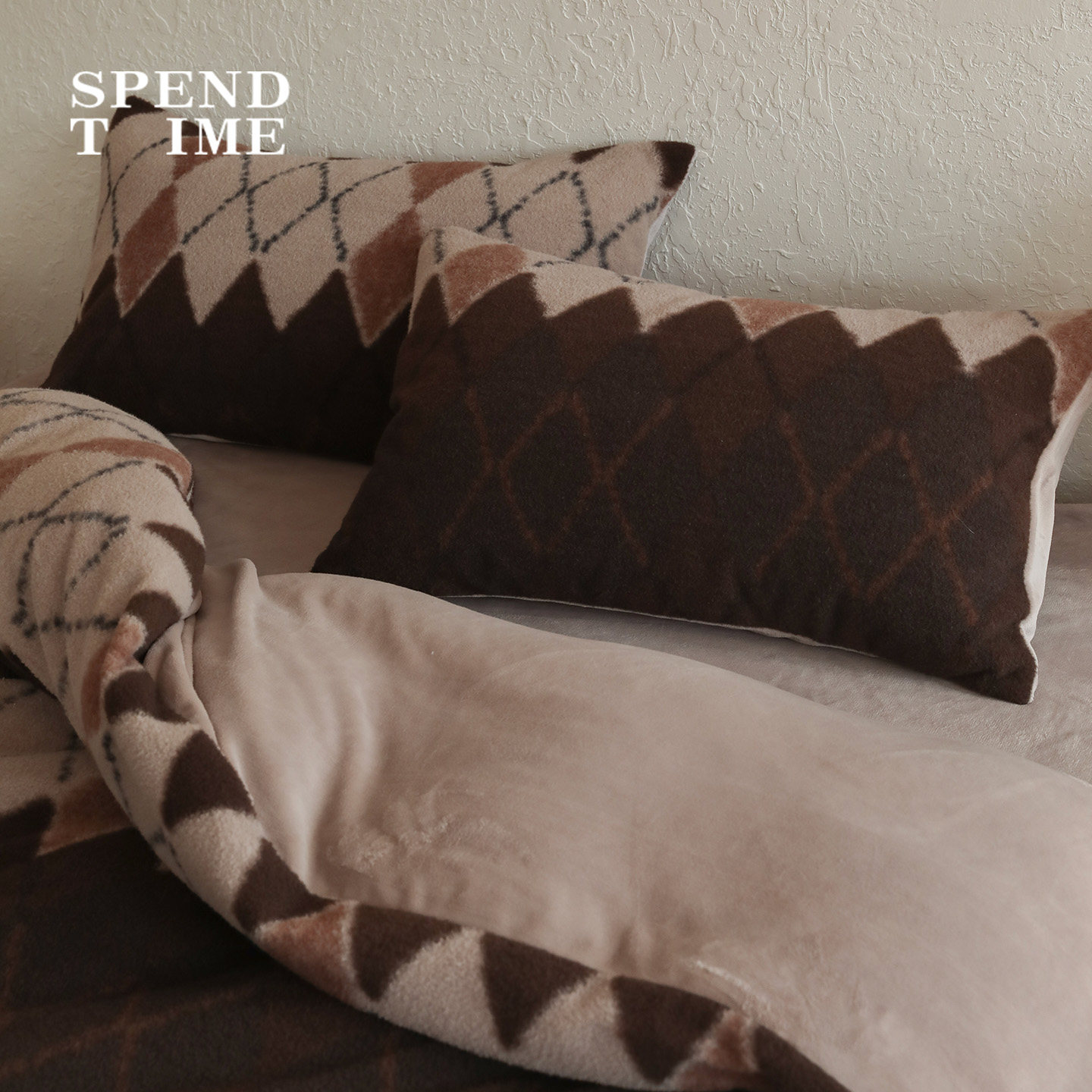 花时间生活冬季北欧仿羊毛绒高克重加厚保暖蓄热床上用品四件套,淘宝优惠券,粉丝福利购,淘宝优惠卷