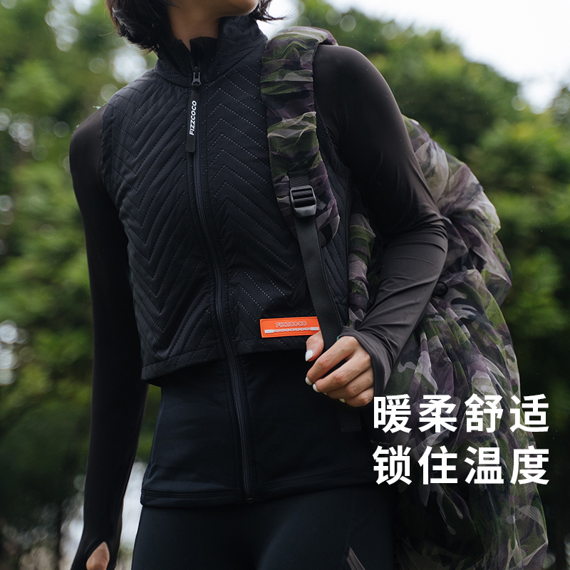 FIZZCOCO跑步运动马甲女冬季户外训练背心健身外套防风骑行上衣服 - 图3
