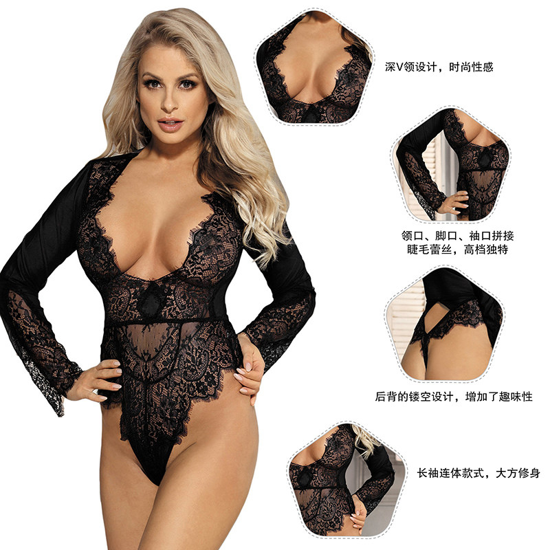性感大码内衣蕾丝调情透视挑逗睡衣 comeondear欧夜睡衣/家居服套装
