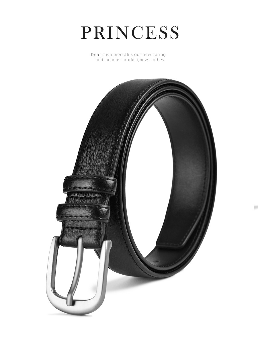 皮带女款真皮简约百搭配牛仔裤带宽休闲黑色女士腰带韩版装饰时尚