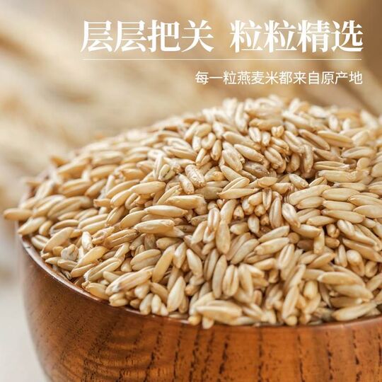 Fenduxiang 5Jin Jin is equal to 0.5kg Northeast new oatmeal farmer's self-grown oat kernel whole germ oat five V cereals coarse grains 1