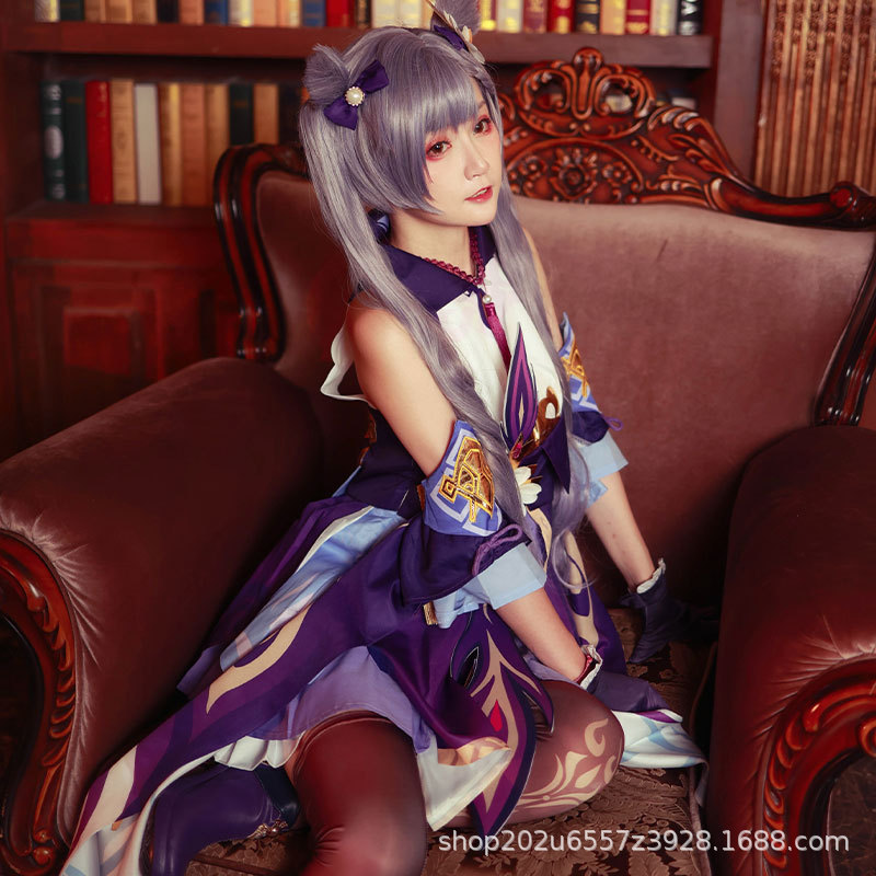 原神刻晴cos服璃月七星游戏套装少女可爱风cosplay服装动漫服装女 - 图0