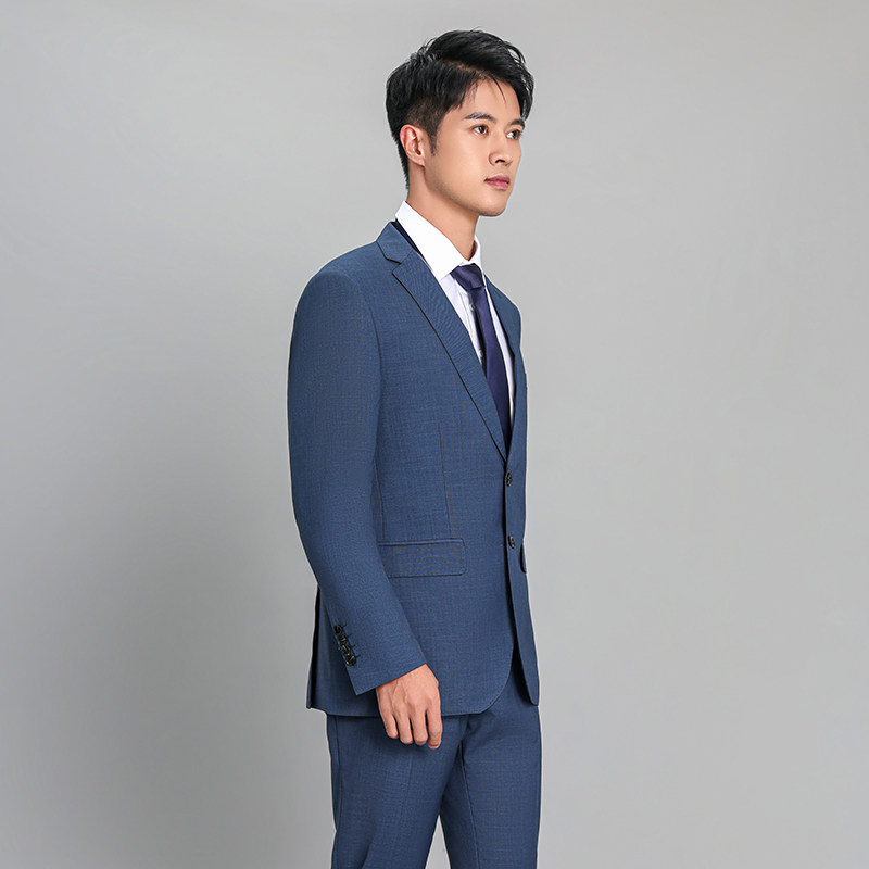 沃尔沃4S店新款西装职业男士正装蓝灰色修身西服工作服销售男工装,淘宝优惠券,粉丝福利购,淘宝优惠卷