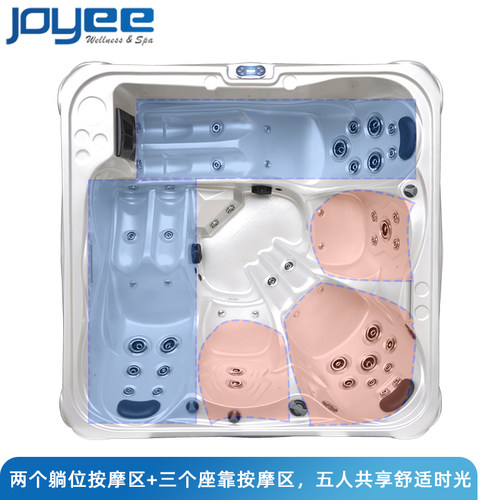 JOYEE户外按摩浴缸 花园豪华多人冲浪 SPA水疗养生大池 恒温浴池 - 图1