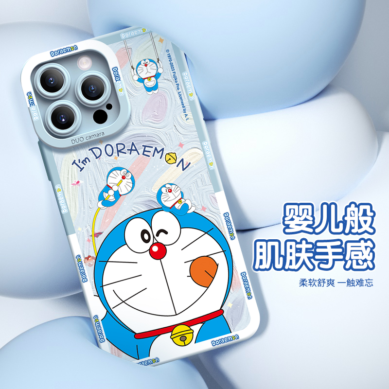 招财叮当适用苹果14pro手机壳15创意iPhone13液态硅胶iPhone14proMax软12全包防摔11可爱卡通新款女pm套x外壳 - 图2