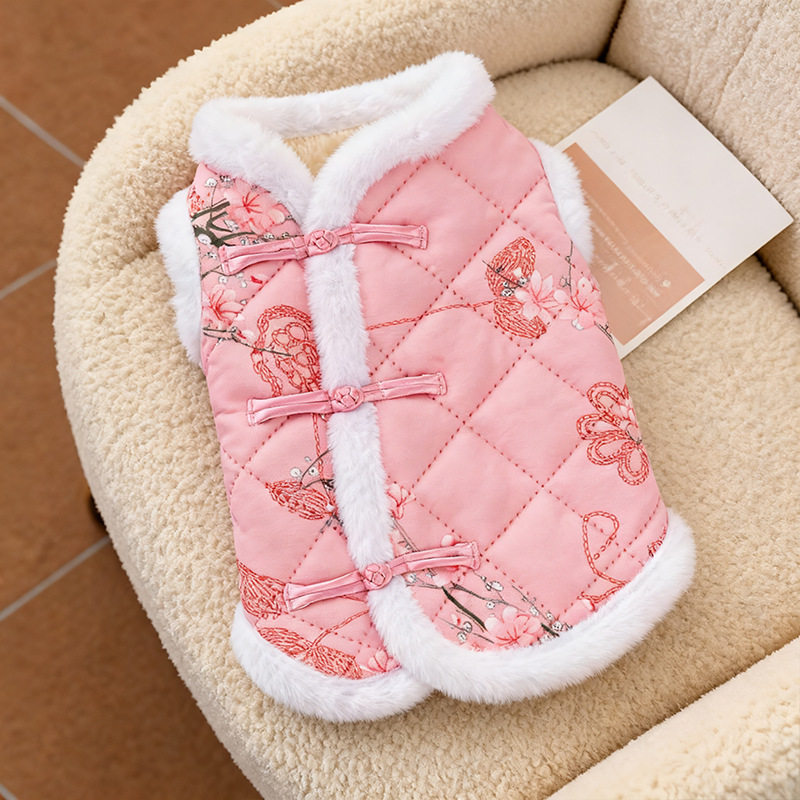 狗狗衣服冬天新年背心中式复古唐装两脚泰迪保暖马甲宠物猫咪冬装,淘宝优惠券,粉丝福利购,淘宝优惠卷