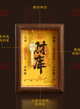 开财财库摆件钥匙十二生肖招财黄摆补库钥匙相框金库财神普陀山乾
