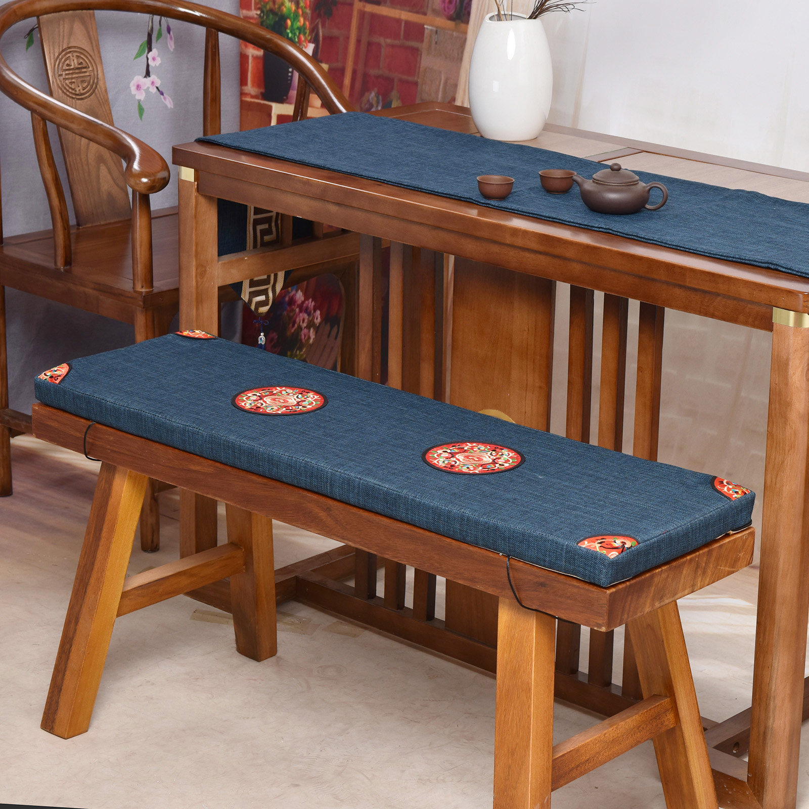 长条凳坐垫新中式红木长凳海绵垫换鞋凳沙发卡座垫定制防滑可拆洗,淘宝优惠券,粉丝福利购,淘宝优惠卷