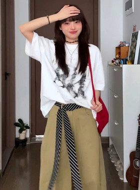 条纹腰带配牛仔裤子配饰领带丝巾搭配长条丝带飘带腰巾裤腰封腰饰