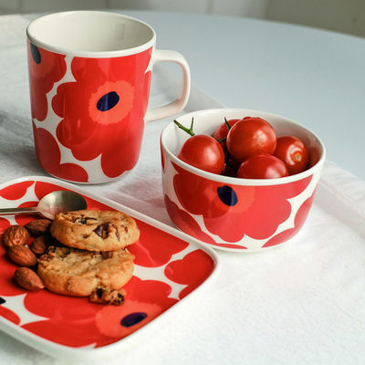 芬兰marimekko杯unikko罂粟花咖啡手握马克杯北欧餐具杯碗盘壶 虎窝淘