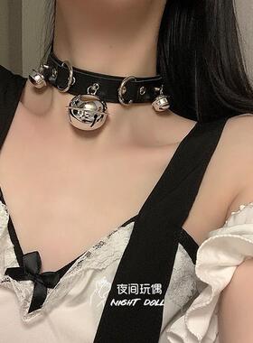 铃铛项链女牵引绳颈带链子颈圈锁骨链颈环choker脖子颈链脖圈项圈
