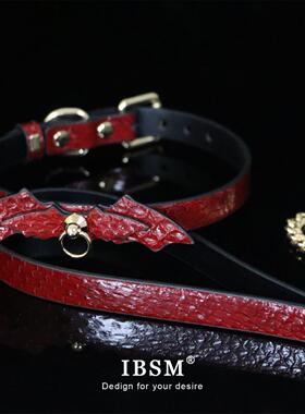 蛇皮项圈女定制刻字真皮chocker蛇鳞蛇纹颈炼puppy牵引绳