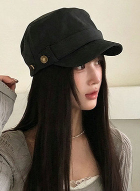 日系复古显脸小报童马术帽女款