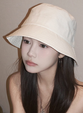 夏季日系简约宽檐显脸小渔夫帽女
