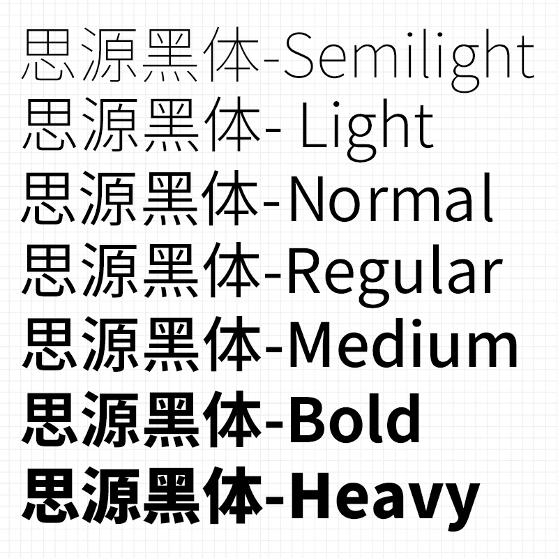 思源黑体粗体bold细体light heavy商用字体sourcehansanssc商用ai - 图1