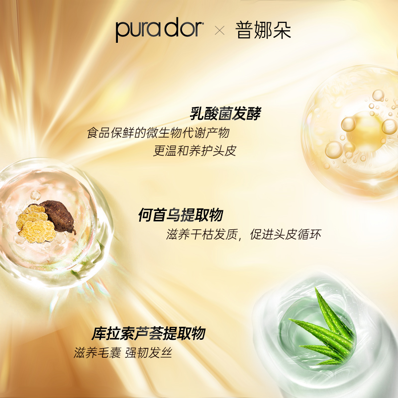 美国Purador普拉多金标洗发水露无硅清爽控油丰盈蓬松强韧固发丝