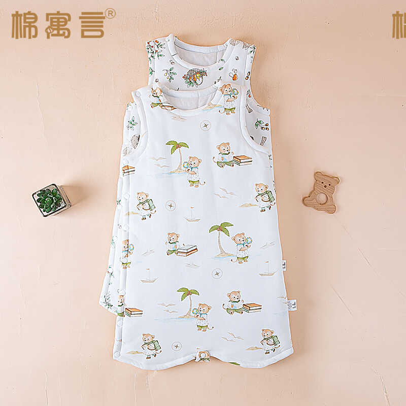 宝宝睡袋秋冬款儿童睡袍冬季保暖睡衣婴儿加厚背心式睡觉防踢被子 - 图3