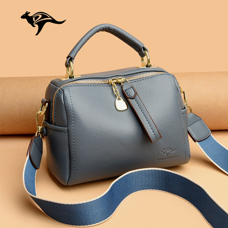 袋鼠真皮包包女包2025新款时尚妈妈斜挎包百搭女士单肩手提小方包,淘宝优惠券,粉丝福利购,淘宝优惠卷