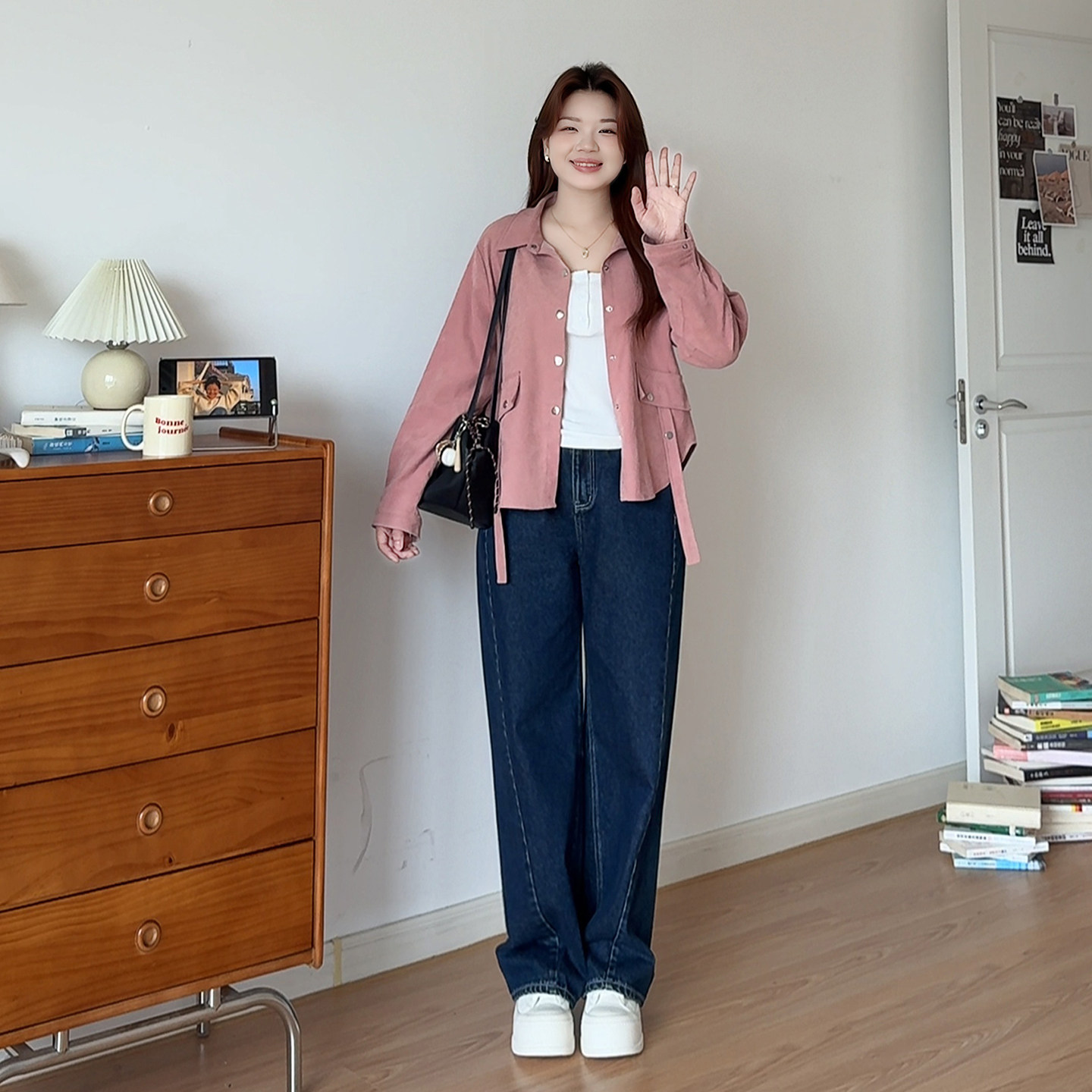 微胖的喵喵梨型大码女裤子胖mm秋冬季穿搭粗腿胯宽直筒牛仔裤2002,淘宝优惠券,粉丝福利购,淘宝优惠卷