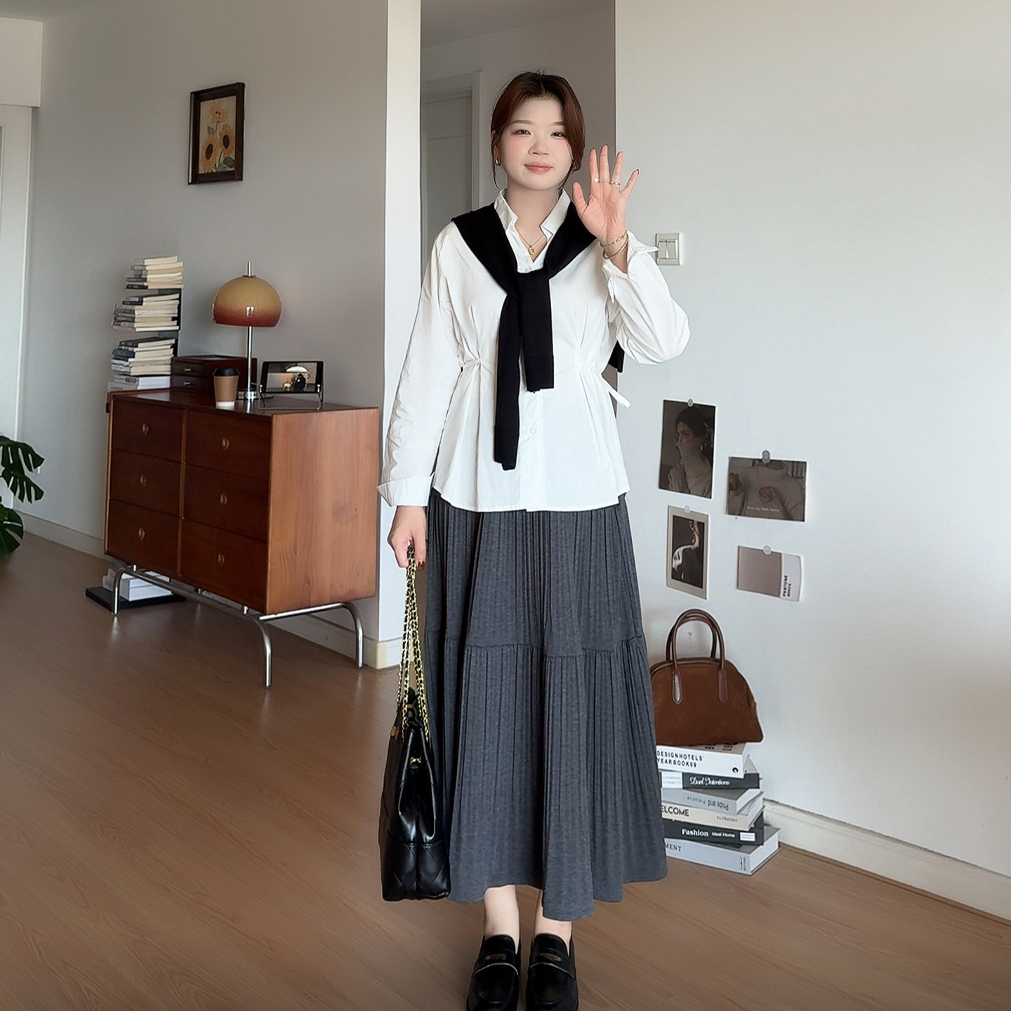 微胖的喵喵梨形身材大码女装胖mm秋季2025遮跨百褶裙子半身裙6108,淘宝优惠券,粉丝福利购,淘宝优惠卷