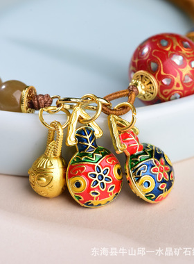 新中式大漆珠锁骨链手链复古手工编织国潮轻奢百搭配饰吞金兽手环