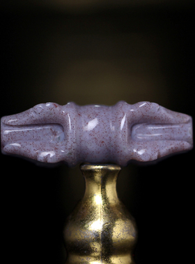 梵间星辰 西藏天然玛瑙 紫朱砂原石雕刻金刚杵27*9mm 超顶配珠diy