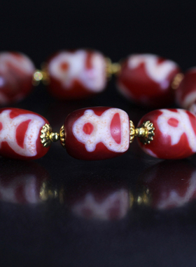 梵间星辰 天珠天然西藏真品红肉财神天珠手串链男女玛瑙玉石送礼