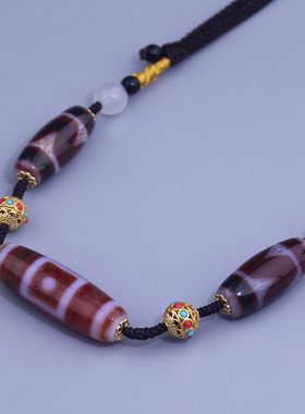 梵间星辰 西藏天然玛瑙 至纯梦幻红肉贵人天珠 超顶锁骨链 成品款