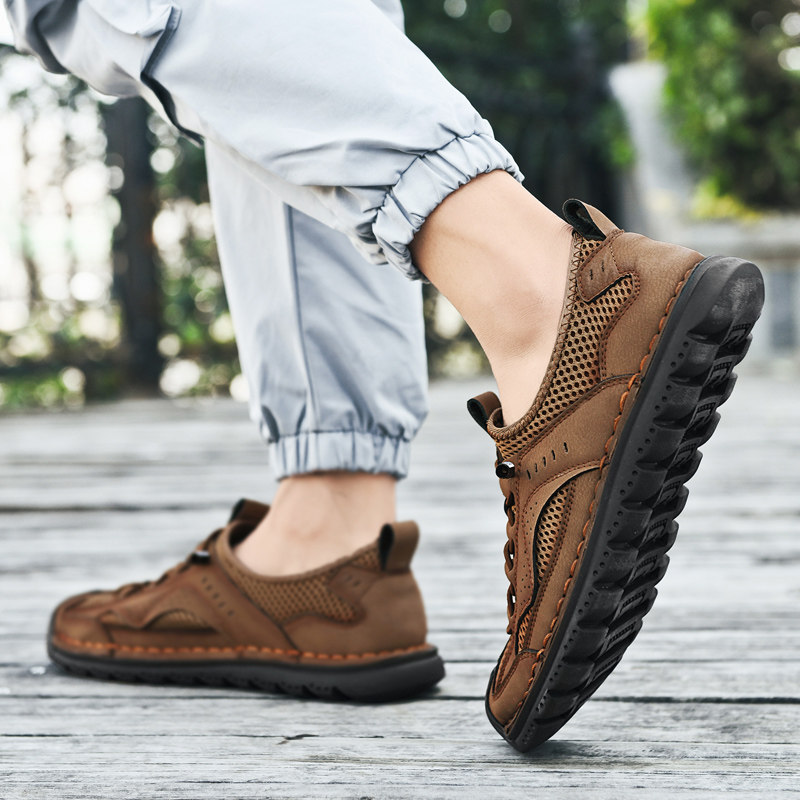豪行男鞋2024新款夏季透气网面鞋运动户外休闲鞋大码薄款镂空网鞋,淘宝优惠券,粉丝福利购,淘宝优惠卷