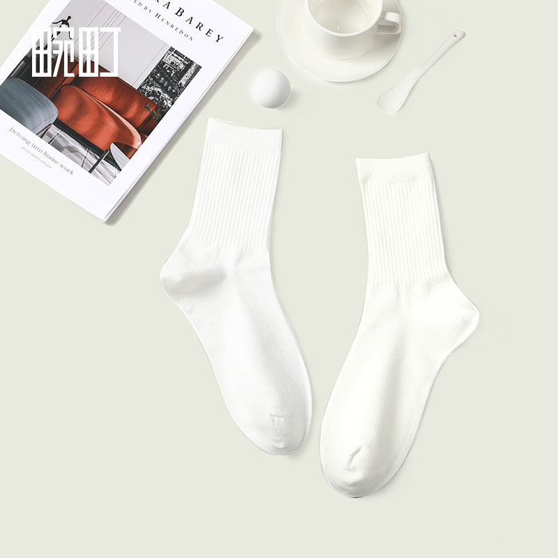 畹町2022春季新款基础螺纹棉袜子 畹町短袜/打底袜/丝袜/美腿袜