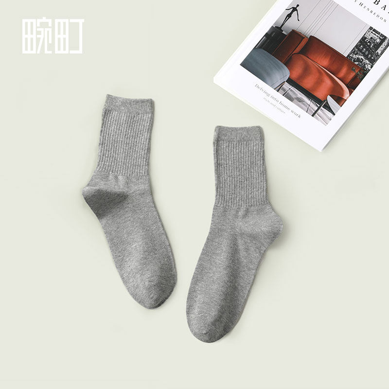 畹町2022春季新款基础螺纹棉袜子 畹町短袜/打底袜/丝袜/美腿袜