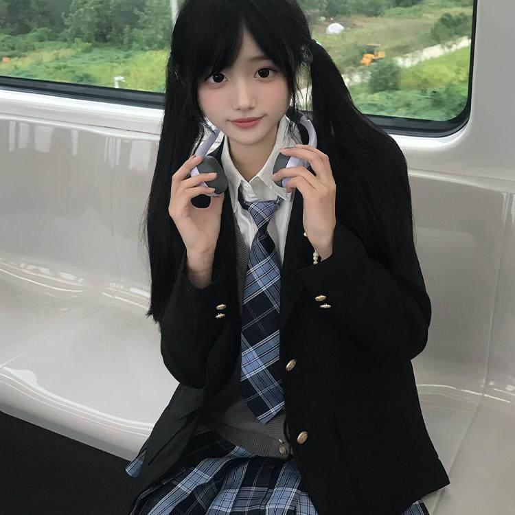 轻音柠檬原创jk西装女学生秋冬制服校供收腰外套学院风百褶裙套装,淘宝优惠券,粉丝福利购,淘宝优惠卷